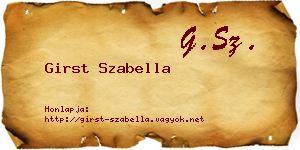 Girst Szabella névjegykártya